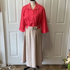Herman Marcus Vtg. Midi shirtqaist dress with Belted Waist